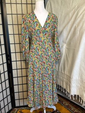 Boden Floral V-Neck Maxi Dress
